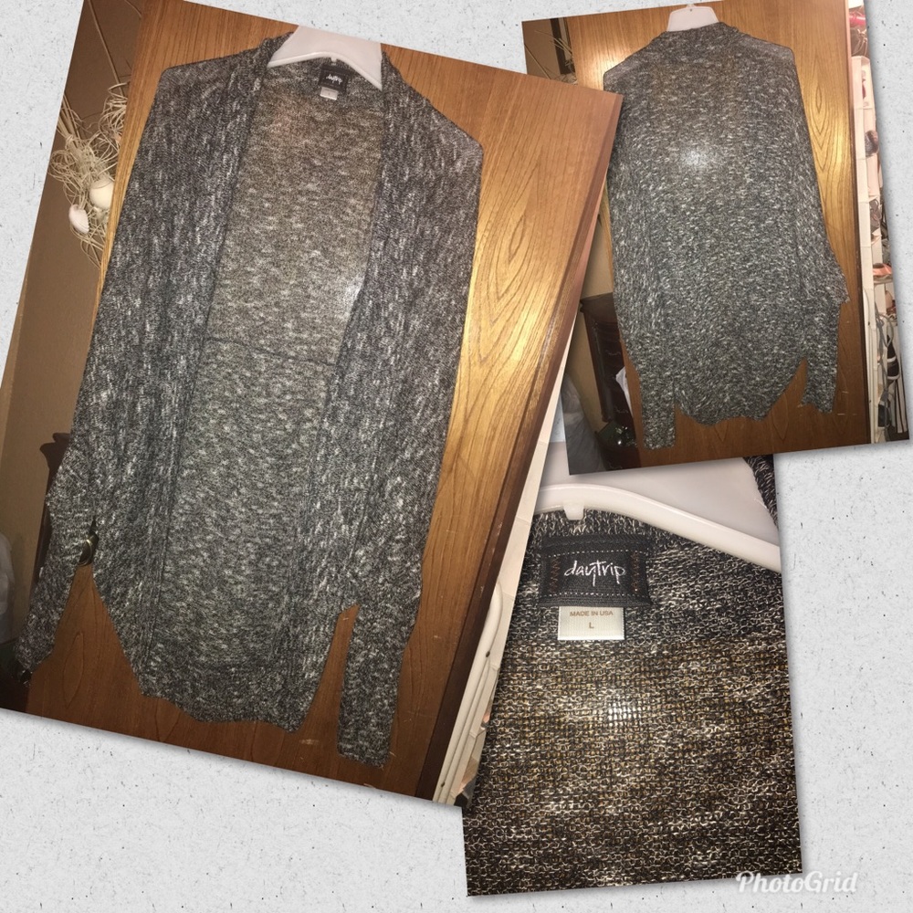 Gray and black sweater